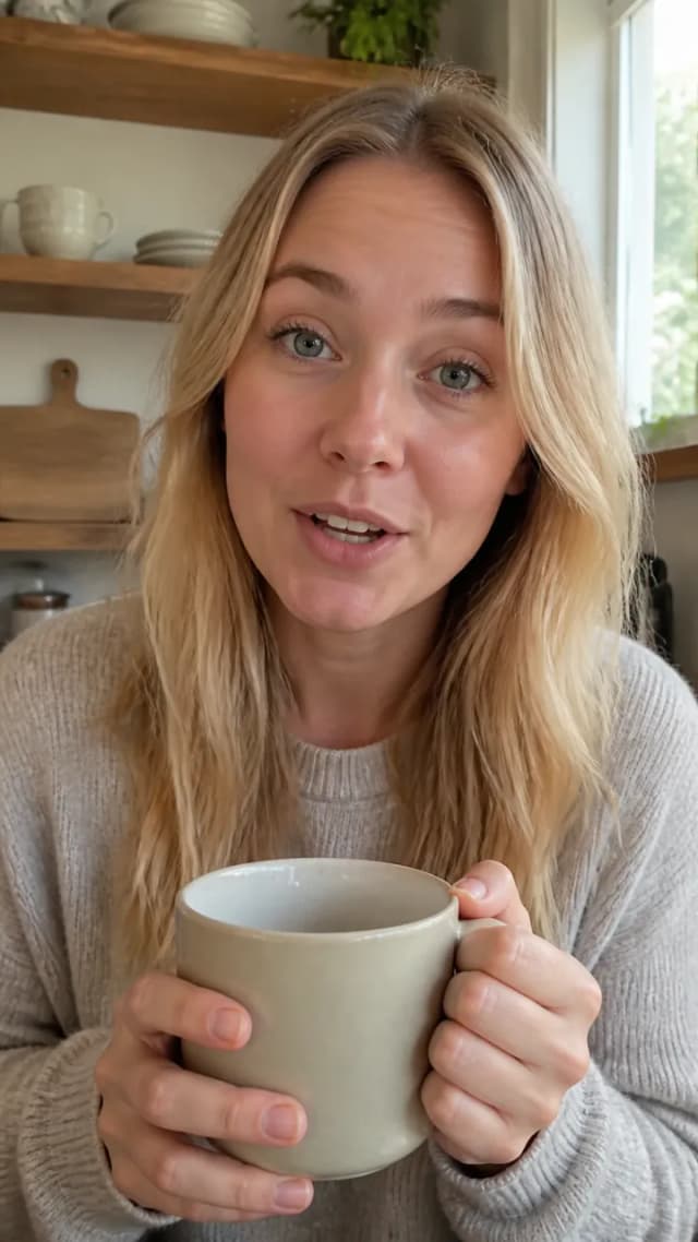 Sophie Lindqvist, Lifestyle creator filming in her own kitchen